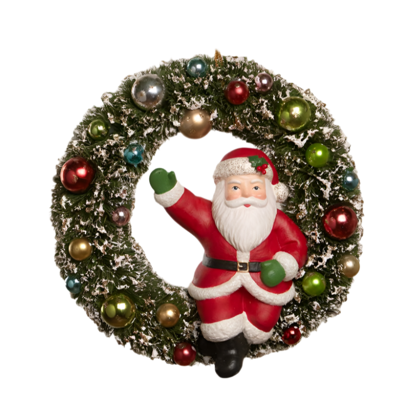 Kitschmas Santa in Wreath by Bethany Lowe Designs
