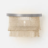 Coastal beaded wall sconce for bathroom vanity, layered texture lighting idea