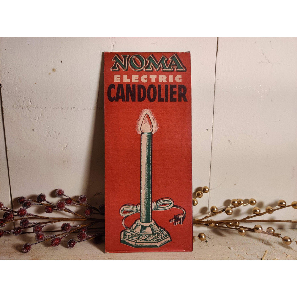 Noma Electric Candolier Christmas Lights Box Wood Cutout