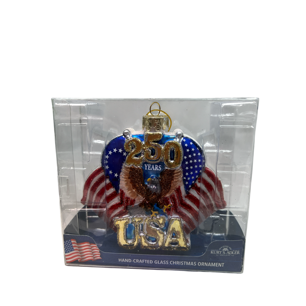250th Anniversary U.S. Flag Glass Ornament
