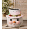 Pastel Holly Hat Snowman Bucket By Bethany Lowe Designs