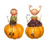 Peter & Prissy Pumpkin Eater Figurines Set of 2 by Lori Mitchell