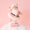 Dancing Flocked Santa in Light Pink