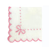 Studio Collection: Juliet Bows Napkins - White/Pink (Set of 4)