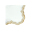 Lillian Napkin – White/Gold (Set of 4)