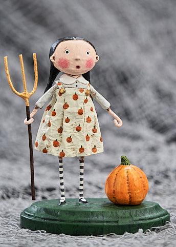 Pru the Pumpkin Farmer Fall Figurine by Lori Mitchell RETIRED 2023