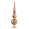 16.5" Holly Leaf Glass Christmas Finial Decoration