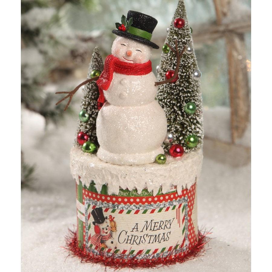 Retro Snowman on Box by Bethany Lowe Designs - RETIRED