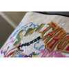 Ski Tahoe Hand-Embroidered Pillow