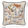 Ski Tahoe Hand-Embroidered Pillow
