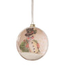 Snowman Glass Disk Ornament