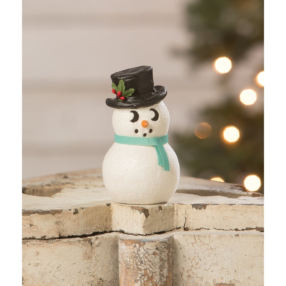 Snowman Luminary Peeking