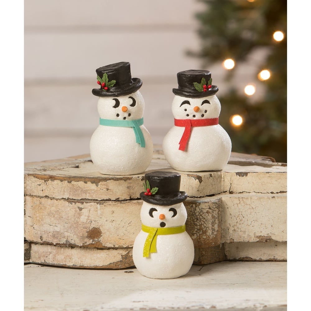 Snowman Luminary Peeking