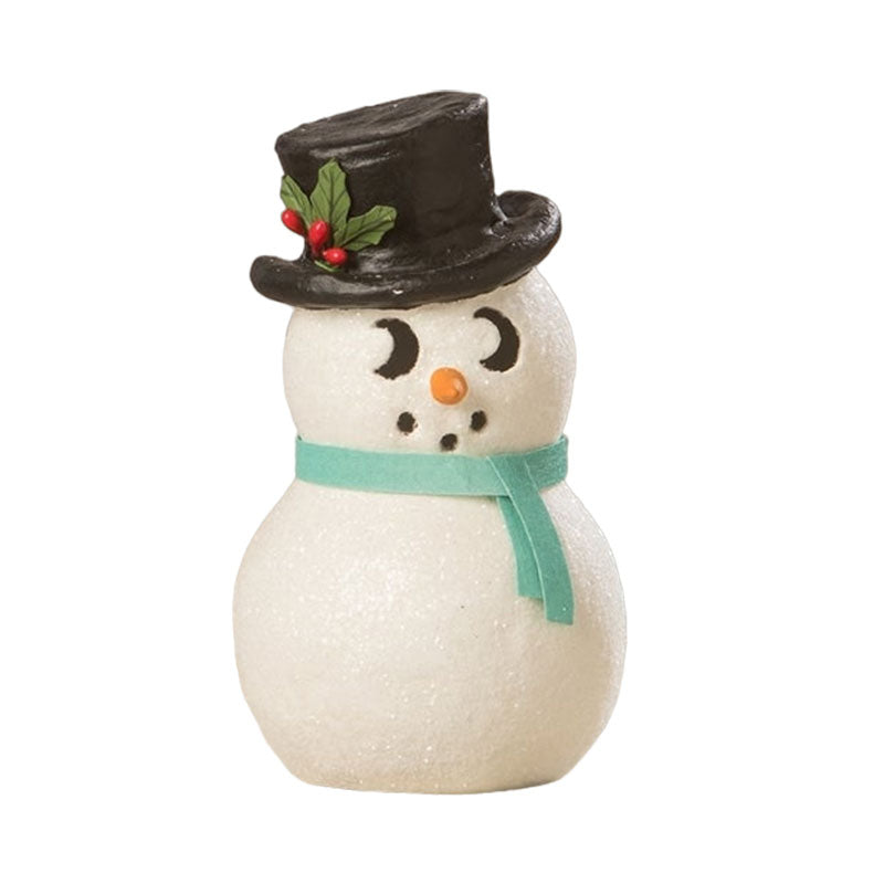 Snowman Luminary Peeking