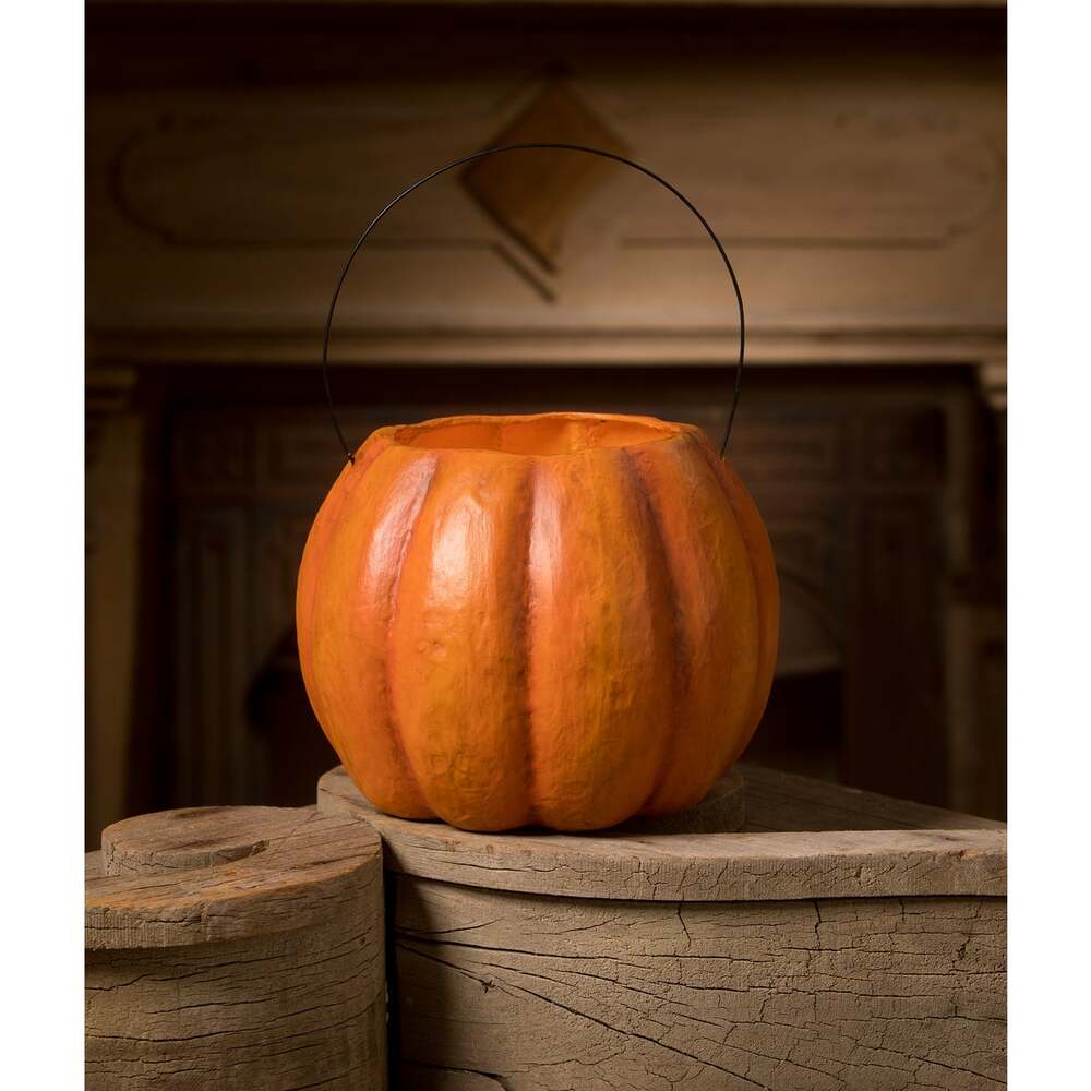 Spunky Pumpkin Bucket Paper Mache