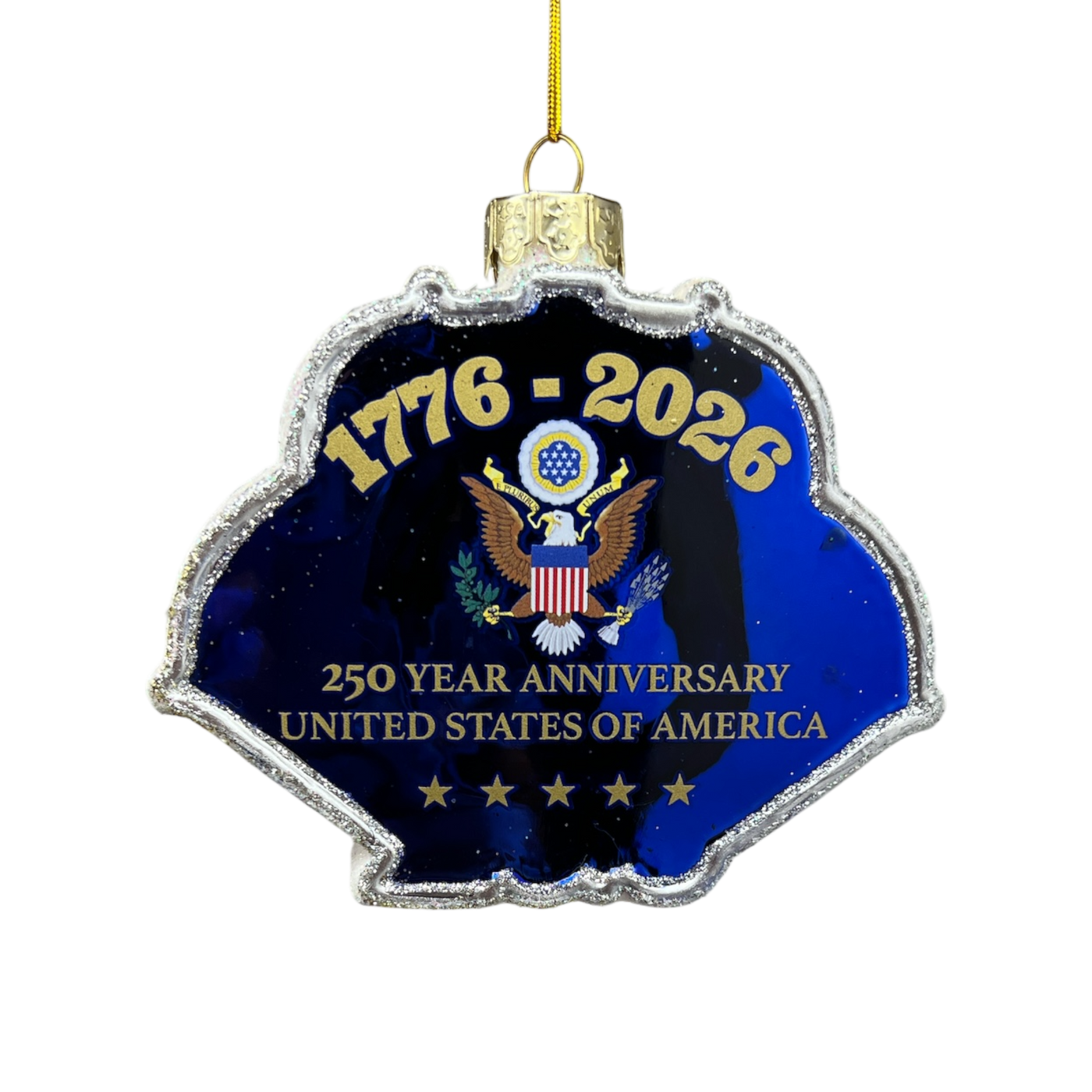 250th Anniversary U.S. Flag Glass Ornament