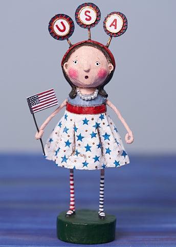 USA Girl Patriotic Lori Mitchell Figurine RETIRED