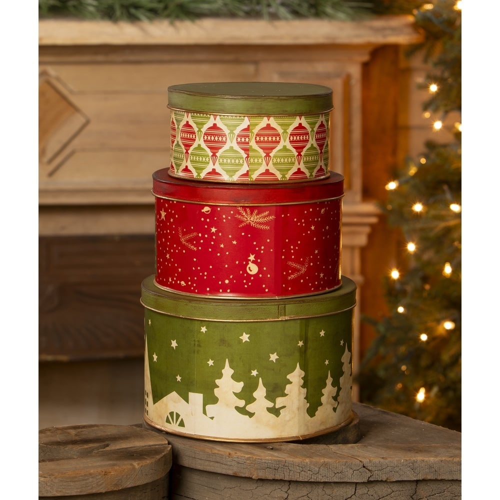 Vintage Christmas Tins S3 by Bethany Lowe Designs