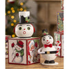 Vintage Surprised Snowman Container by Bethany Lowe Designs