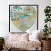 Choose Love Heart Art Print – Grey Wood